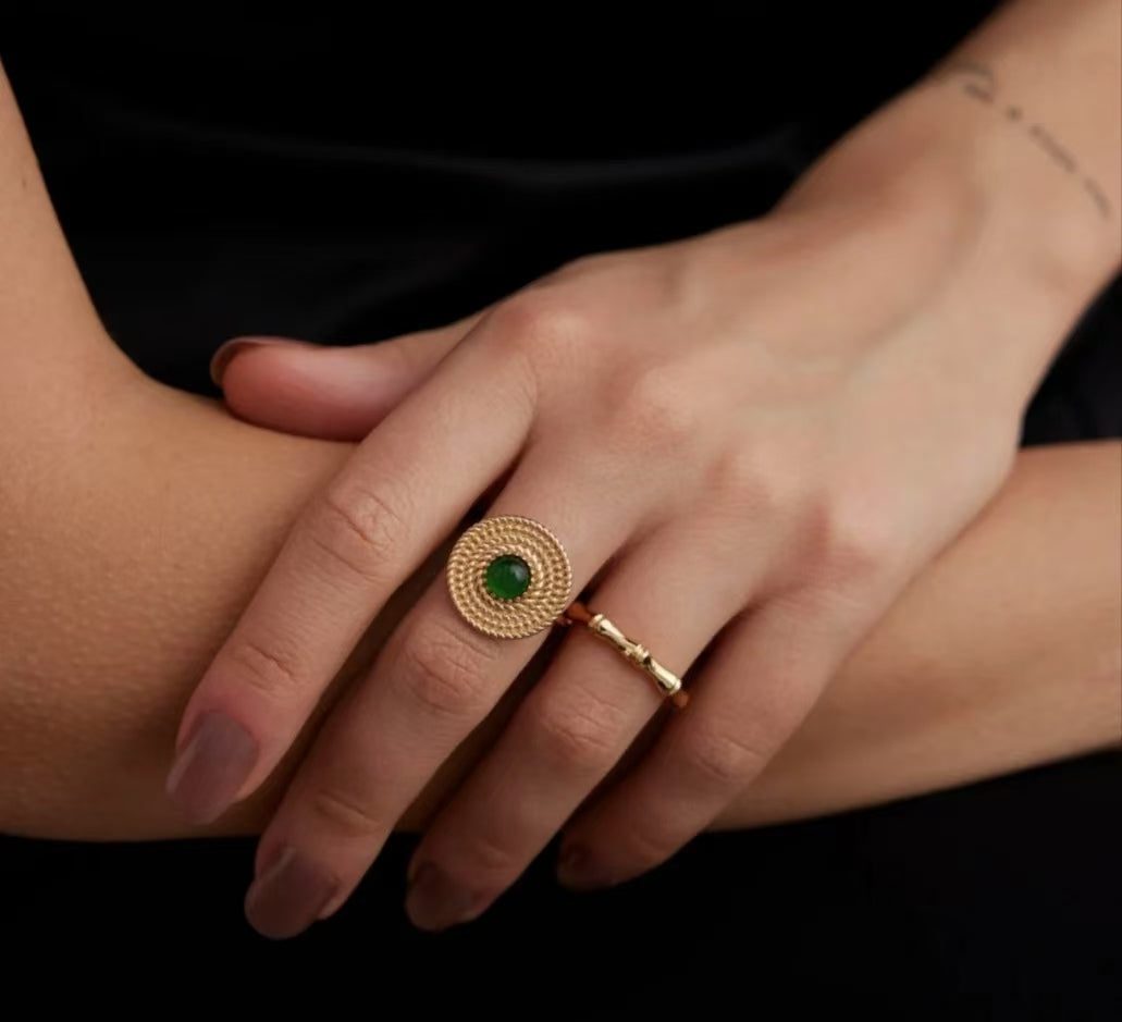 Chalcedony sterling silver ring