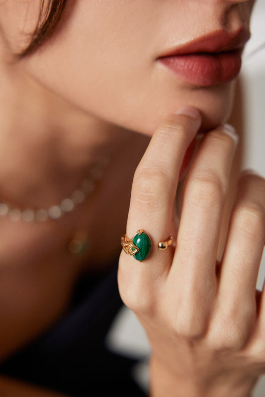 Malachite ring (adjustable)