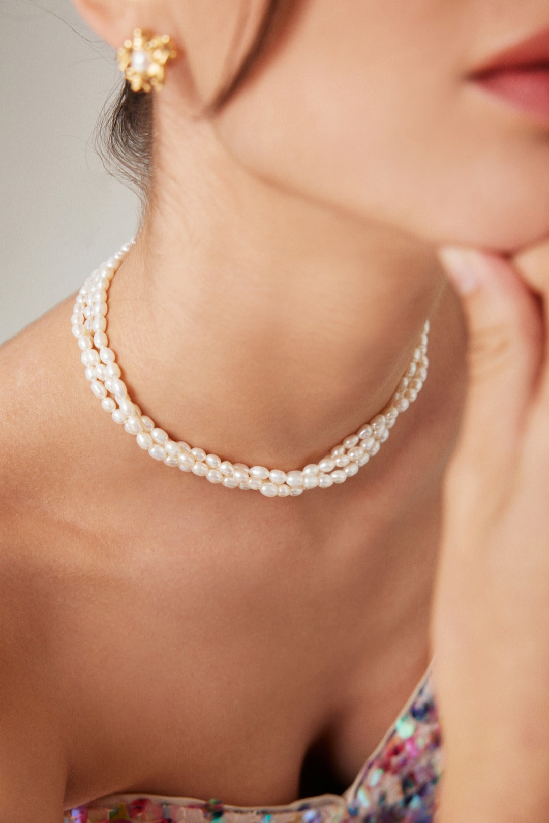 Rice pearl necklace