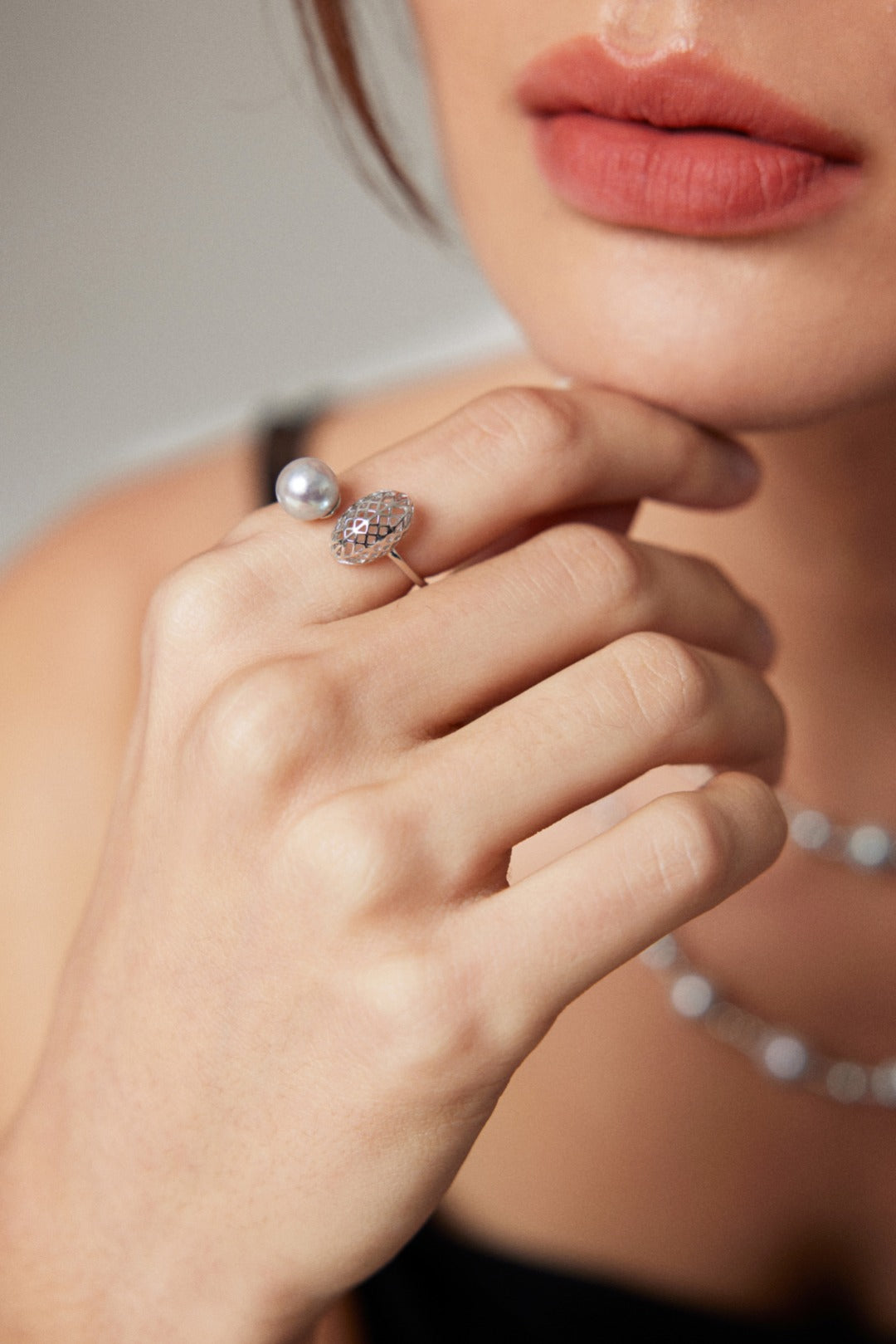 Sea pearl Akoya ring