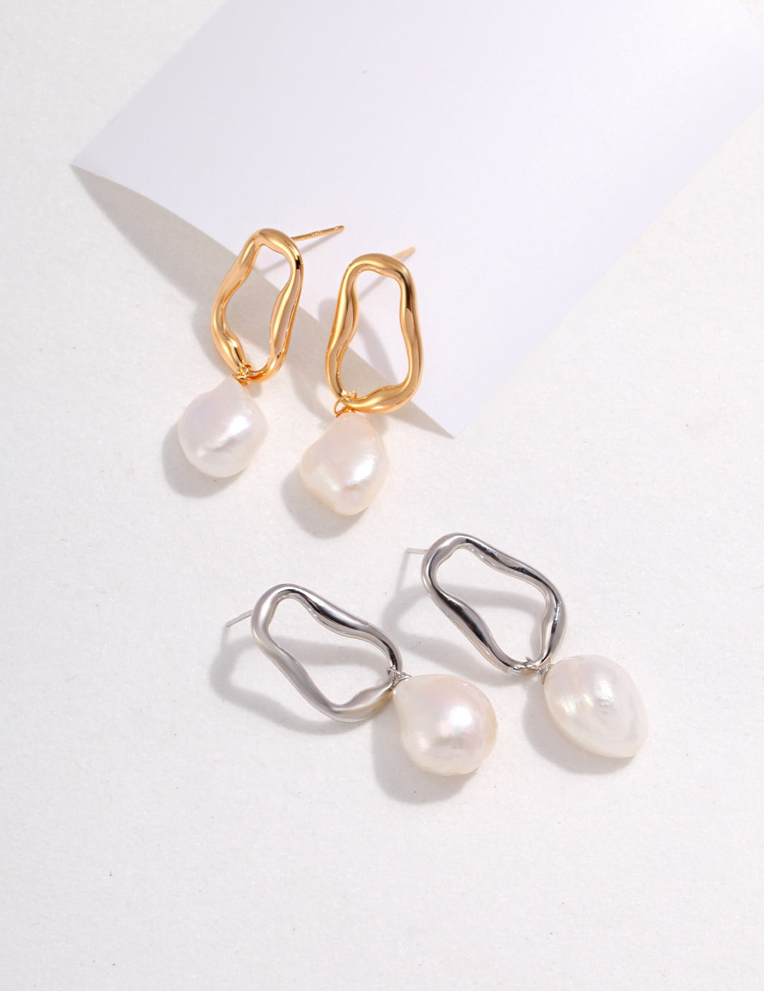 Baroque irregular shape pearl earrings