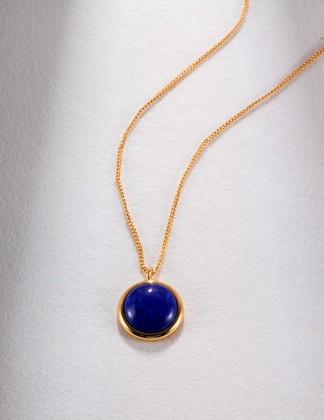 Pure silver natural lapis lazuli necklace